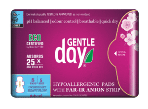 PODPASKI HIGIENICZNE Z PASKIEM ANIONOWYM NA NOC 8 szt. - GENTLE DAY (2 szt.)