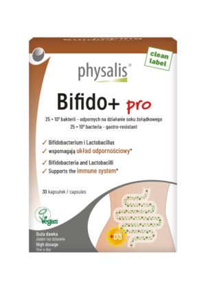 KAPSUŁKI NA ODBUDOWĘ FLORY JELIT (BIFIDO+ PRO) 30 szt. - PHYSALIS (1 szt.)