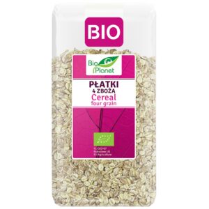 PŁATKI 4 ZBOŻA (ORKISZ, OWIES, JĘCZMIEŃ, ŻYTO) BIO 600 g - BIO PLANET (3 szt.)