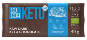 CZEKOLADA Z OLEJEM MCT BEZ DODATKU CUKRÓW BEZGLUTENOWA KETO BIO 40 g - COCOA (3 szt.)