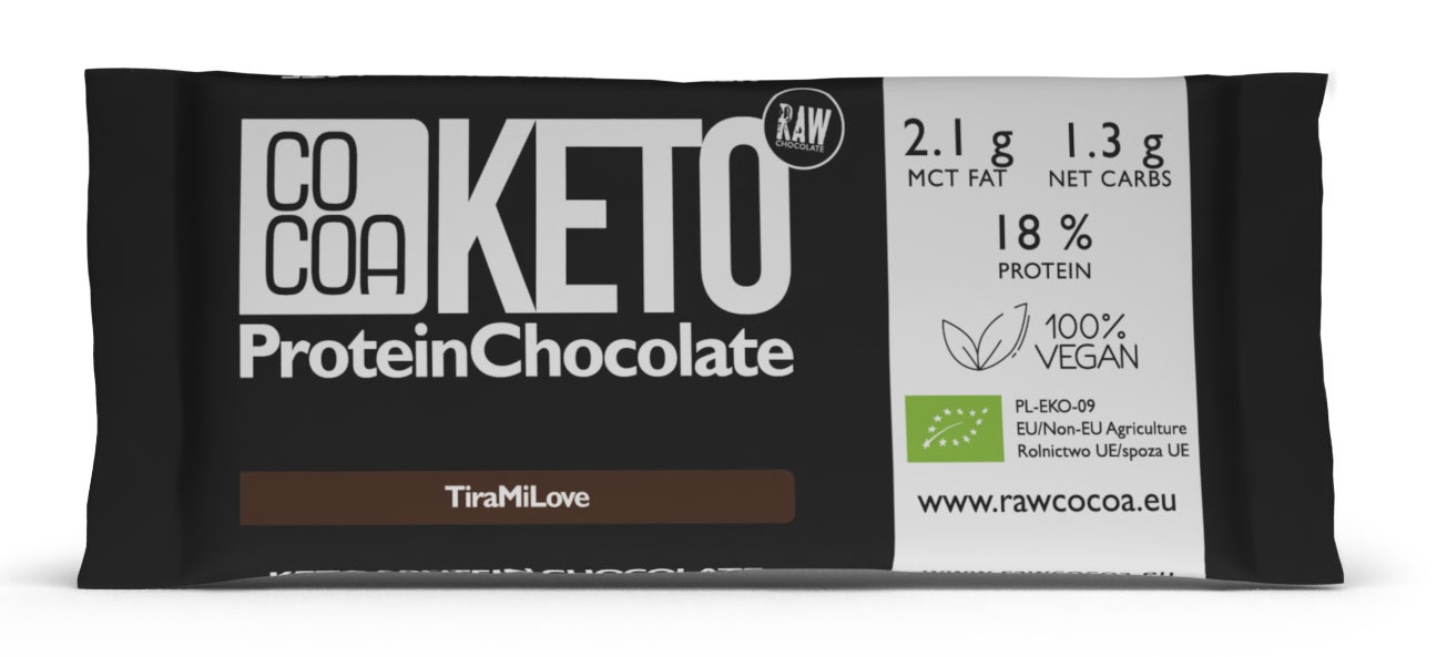 CZEKOLADA PROTEINOWA O SMAKU TIRAMISU KETO BIO 40 g - COCOA (2 szt.)