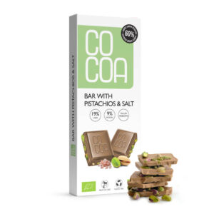 TABLICZKA Z PISTACJAMI I SOLĄ BIO 40 g - COCOA (3 szt.)