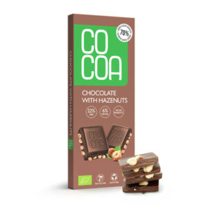 CZEKOLADA Z ORZECHAMI LASKOWYMI BIO 40 g - COCOA (4 szt.)