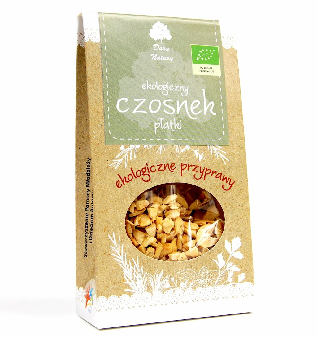 CZOSNEK PŁATKI BIO 50 g - DARY NATURY (4 szt.)