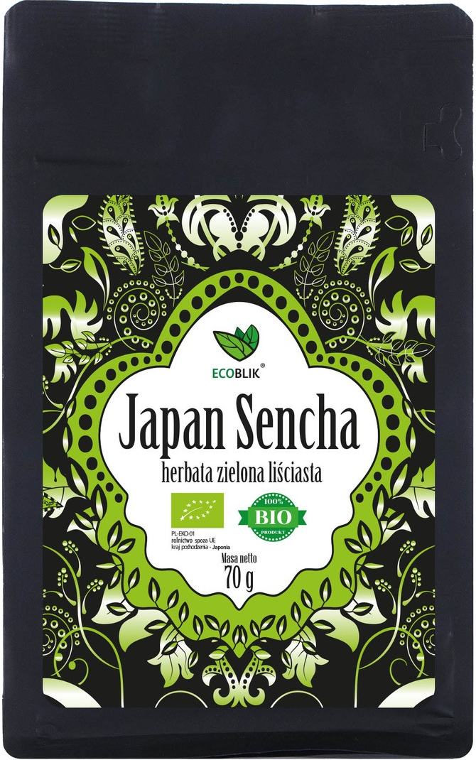 HERBATA ZIELONA LIŚCIASTA SENCHA JAPOŃSKA BIO 70 g - ECOBLIK (2 szt.)