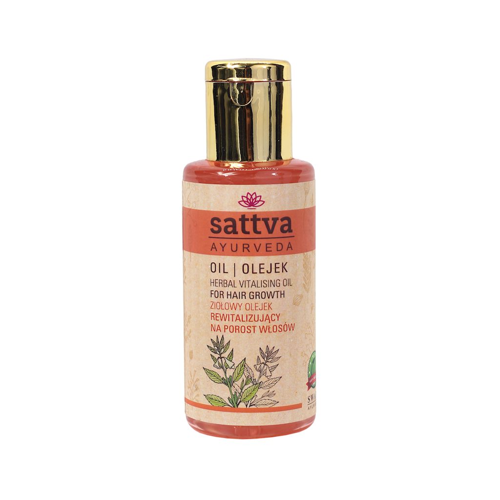 OLEJEK DO WŁOSÓW ZIOŁOWY REWITALIZUJĄCY NA POROST WŁOSÓW 100 ml - SATTVA (AYURVEDA) (2 szt.)