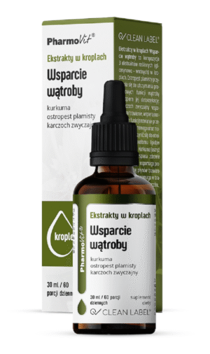 EKSTRAKTY W KROPLACH NA WSPARCIE WĄTROBY BEZGLUTENOWE 30 ml - PHARMOVIT (CLEAN LABEL) (1 szt.)