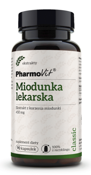 MIODUNKA LEKARSKA EKSTRAKT (450 mg) BEZGLUTENOWY 90 KAPSUŁEK - PHARMOVIT (CLASSIC) (1 szt.)
