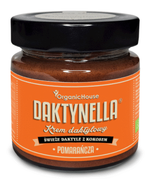 KREM KOKOS - DAKTYLE MEDJOOL - POMARAŃCZA BEZGLUTENOWY BIO 190 g - ORGANICHOUSE (DAKTYNELLA) (1 szt.)