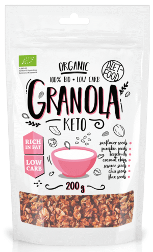 GRANOLA BEZ DODATKU CUKRÓW KETO BIO 200 g - DIET-FOOD (2 szt.)
