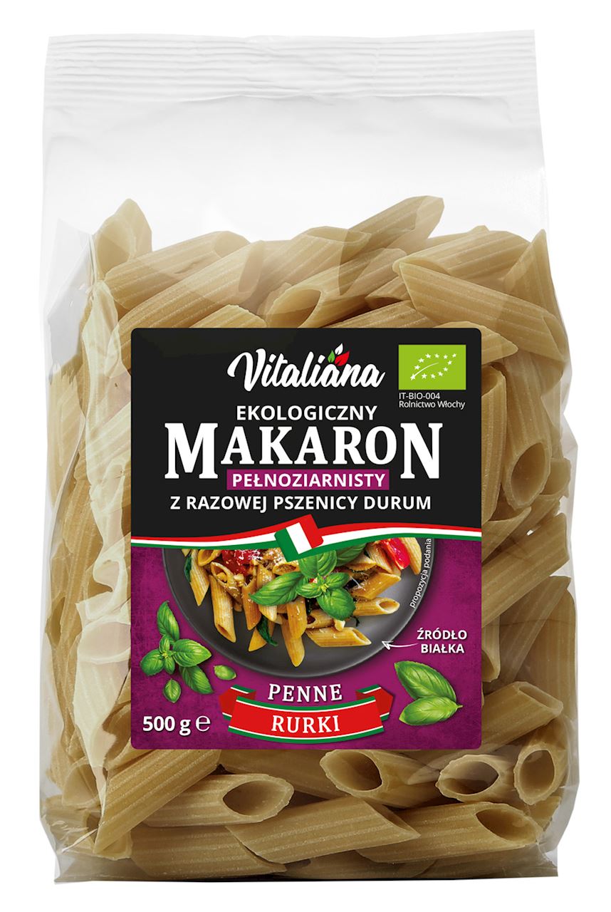 MAKARON (SEMOLINOWY RAZOWY) PENNE BIO 500 g - VITALIANA (3 szt.)