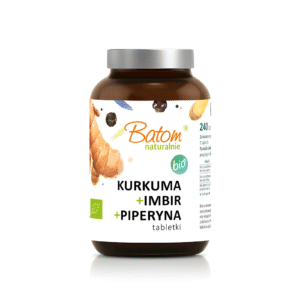 KURKUMA + IMBIR + PIPERYNA BIO 240 TABLETEK - BATOM (1 szt.)