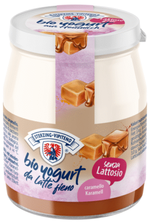 JOGURT KARMELOWY Z MLEKA SIENNEGO BEZ LAKTOZY BEZGLUTENOWY BIO 150 g (SŁOIK) - STERZING-VIPITENO (4 szt.)