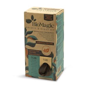 FARBA DO WŁOSÓW POPIELATO PERŁOWY ŚREDNI BLOND (7.28) 170 ml - BIOMAGIC (2 szt.)