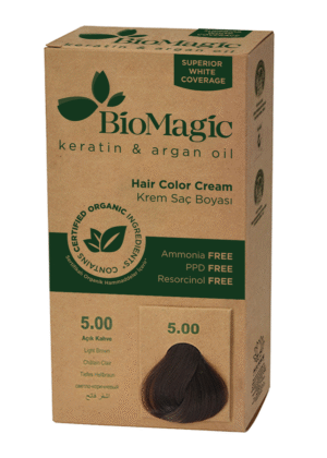FARBA DO WŁOSÓW JASNY BRĄZ (5.00) 250 g - BIOMAGIC (2 szt.)