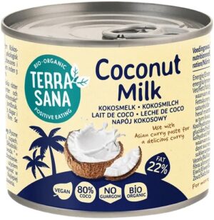 COCONUT MILK - NAPÓJ KOKOSOWY BEZ GUMY GUAR (22 % TŁUSZCZU) BIO 200 ml - TERRASANA (3 szt.)