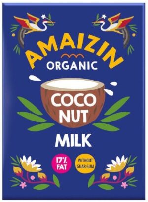 COCONUT MILK - NAPÓJ KOKOSOWY BEZ GUMY GUAR (17 % TŁUSZCZU) BIO 500 ml (KARTON) - AMAIZIN (3 szt.)