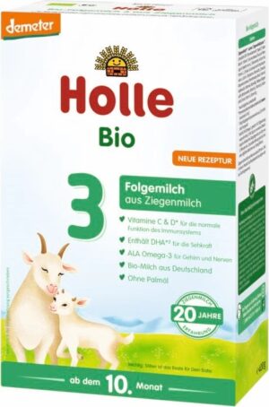 MLEKO KOZIE 3 NASTĘPNE DLA NIEMOWLĄT PO 6 MIESIĄCU DEMETER BIO 400 g - HOLLE (1 szt.)