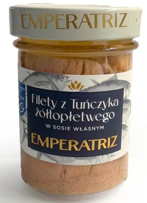 TUŃCZYK ŻÓŁTOPŁETWY FILETY MSC W SOSIE WŁASNYM 185 g (130 g) (SŁOIK) - EMPERATRIZ (2 szt.)