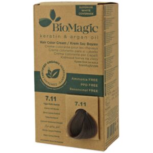 FARBA DO WŁOSÓW INTENSYWNY POPIELATY BLOND (7.11) 250 g - BIOMAGIC (2 szt.)