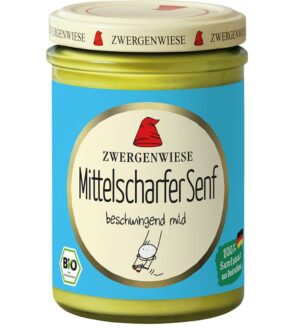 MUSZTARDA ŚREDNIO OSTRA BEZGLUTENOWA BIO 160 ml - ZWERGENWIESE (3 szt.)