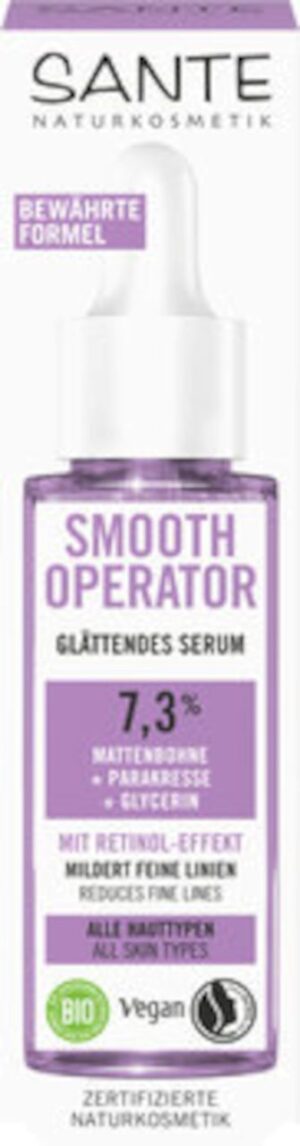 SERUM DO TWARZY WYGŁADZAJĄCE Z EFEKTEM RETINOLU 7,3 % - VIGNA ACONITIFOLIA, PARAKRES I GLICERYNA ECO 30 ml - SANTE (1 szt.)