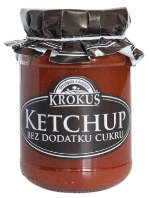KETCHUP BEZ DODATKU CUKRÓW BEZGLUTENOWY 180 g - KROKUS (3 szt.)