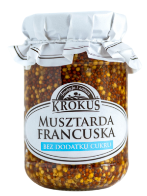 MUSZTARDA FRANCUSKA BEZ DODATKU CUKRÓW 185 g - KROKUS (3 szt.)