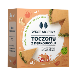 WEGAŃSKA ALTERNATYWA SERA Z ORZECHÓW NERKOWCA Z POMIDORAMI I CZOSNKIEM NIEDŹWIEDZIM BEZGLUTENOWA 140 g - WEGE SIOSTRY (1 szt.)