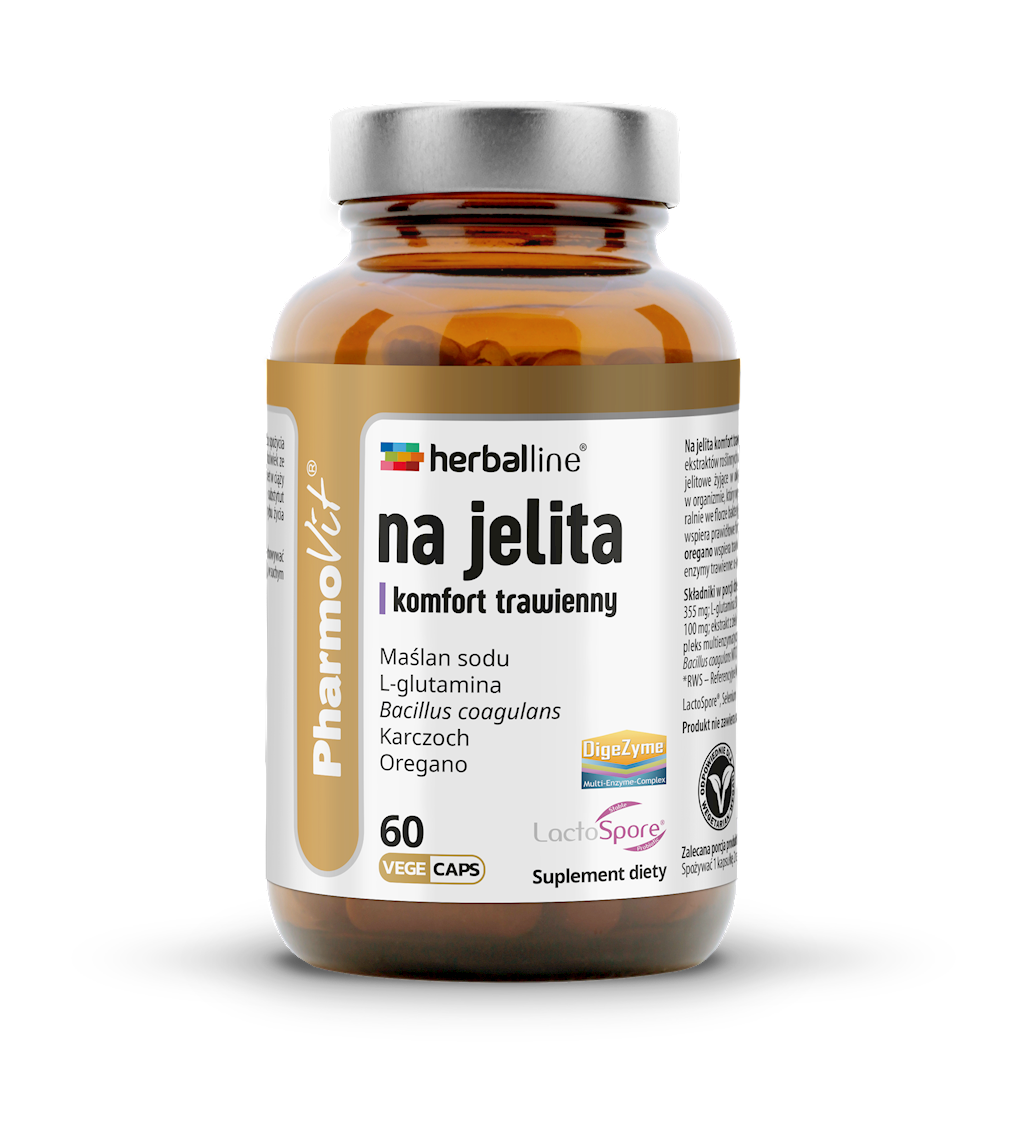 KAPSUŁKI NA JELITA I KOMFORT TRAWIENNY BEZGLUTENOWE 60 szt. - PHARMOVIT (HERBALLINE) (1 szt.)