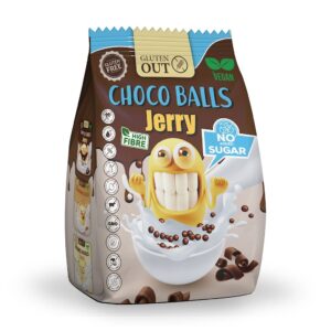 KULKI ZBOŻOWE KAKAOWE BEZ DODATKU CUKRÓW BEZGLUTENOWE 375 g - JERRY GLUTEN OUT (2 szt.)