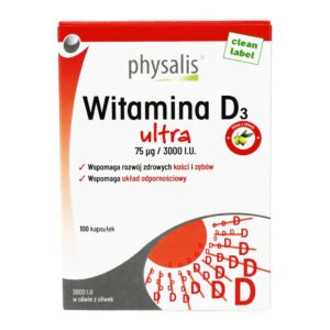 WITAMINA D3 ULTRA 75 mcg (3000 j.m) 100 KAPSUŁEK - PHYSALIS (1 szt.)