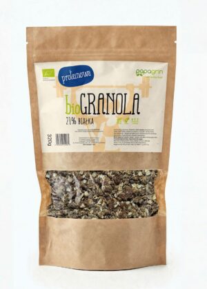 GRANOLA PROTEINOWA BEZ DODATKU CUKRÓW BIO 320 g - PAPAGRIN (1 szt.)