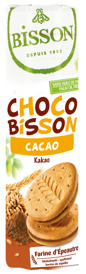 CIASTKA MARKIZY ORKISZOWE Z KREMEM KAKAOWYM BIO 300 g - BISSON (2 szt.)
