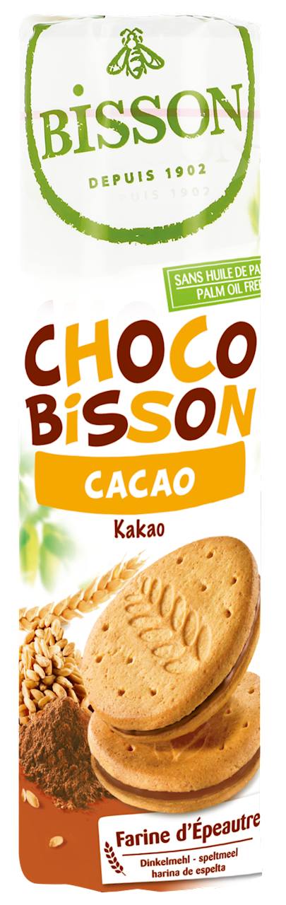 CIASTKA MARKIZY ORKISZOWE Z KREMEM KAKAOWYM BIO 300 g - BISSON (2 szt.)