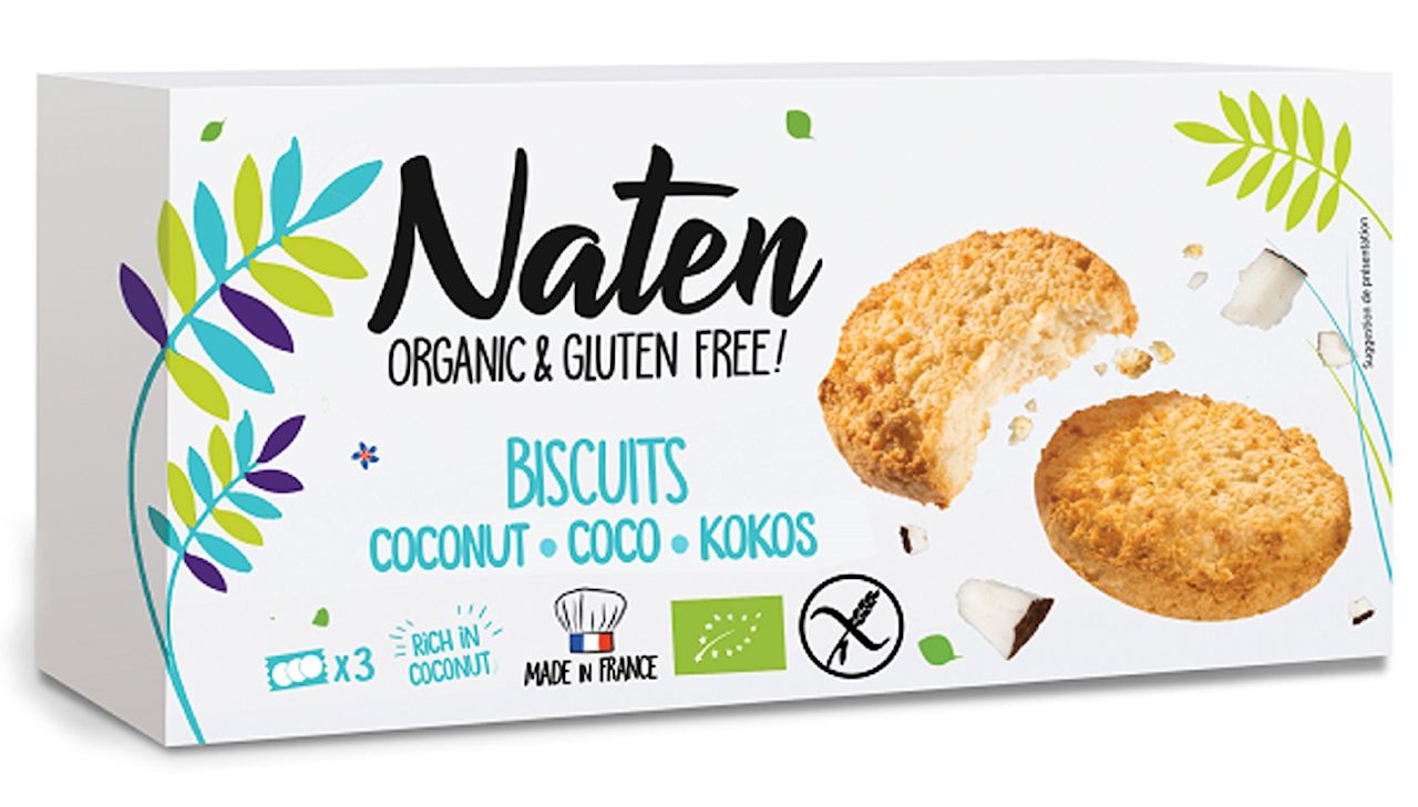 CIASTKA KOKOSOWE BEZGLUTENOWE BIO 150 g - NATEN (2 szt.)