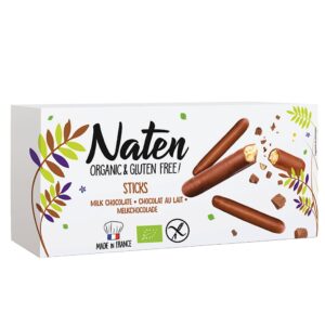 CIASTKA W POLEWIE CZEKOLADOWEJ STICKS BEZGLUTENOWE BIO 130 g - NATEN (2 szt.)