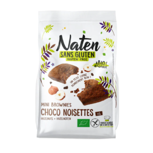 CIASTKA BROWNIES Z CZEKOLADĄ I ORZECHAMI LASKOWYMI BEZGLUTENOWE BIO 170 g - NATEN (2 szt.)