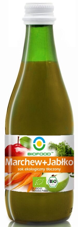 SOK JABŁKO - MARCHEW NFC BEZGLUTENOWY BIO 300 ml - BIOFOOD (4 szt.)
