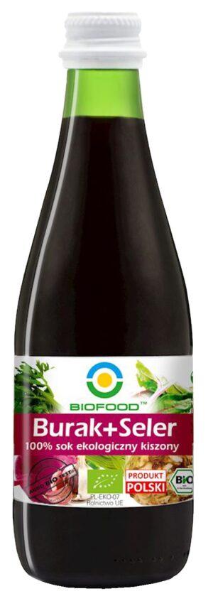 SOK Z BURAKÓW I SELERÓW KISZONYCH NFC BEZGLUTENOWY BIO 300 ml - BIOFOOD (4 szt.)