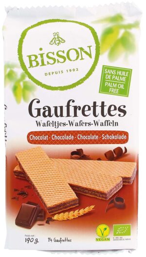 WAFELKI Z KREMEM CZEKOLADOWYM BIO 190 g - BISSON (2 szt.)