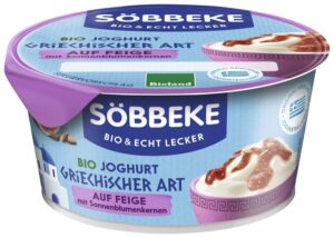 JOGURT TYPU GRECKIEGO Z FIGAMI I SŁONECZNIKIEM BIO 150 g - SOBBEKE (3 szt.)