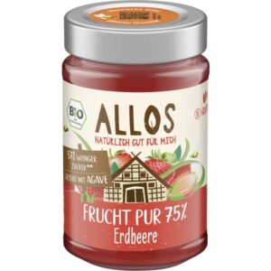 MUS TRUSKAWKOWY (75 % OWOCÓW) BEZGLUTENOWY BIO 200 g - ALLOS (2 szt.)