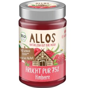 MUS MALINOWY (75 % OWOCÓW) BEZGLUTENOWY BIO 200 g - ALLOS (2 szt.)