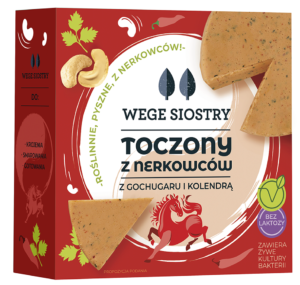WEGAŃSKA ALTERNATYWA SERA Z ORZECHÓW NERKOWCA Z PAPRYKĄ GOCHUGARU I KOLENDRĄ BEZGLUTENOWA 140 g - WEGE SIOSTRY (1 szt.)