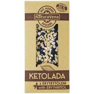 CZEKOLADA GORZKA 60 % Z MIGDAŁAMI KETOLADA 100 g - NATURAVENA (3 szt.)