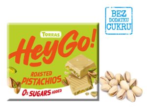 CZEKOLADA BIAŁA Z PISTACJAMI BEZ DODATKU CUKRÓW BEZGLUTENOWA 60 g - TORRAS (3 szt.)