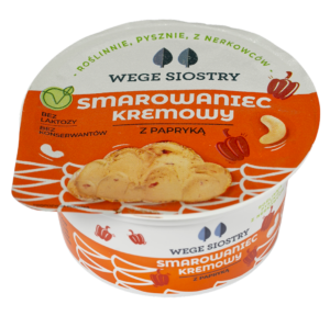 WEGAŃSKA ALTERNATYWA SERKA TWAROGOWEGO Z ORZECHÓW NERKOWCA Z PAPRYKĄ BEZGLUTENOWA 130 g - WEGE SIOSTRY (2 szt.)