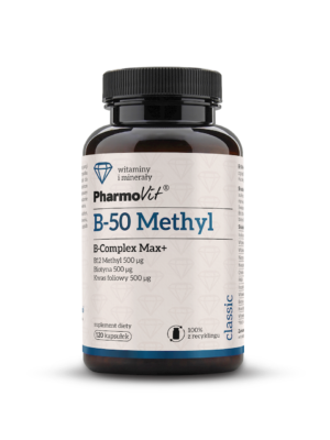 WITAMINA B-50 METHYL B-COMPLEX MAX+ BEZGLUTENOWA 120 KAPSUŁEK - PHARMOVIT (CLASSIC) (1 szt.)