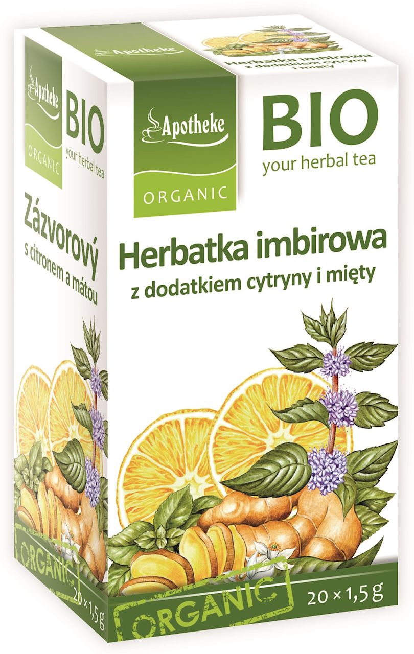 HERBATKA IMBIROWA Z CYTRYNĄ I MIĘTĄ BIO (20 x 1,5 g) 30 g - APOTHEKE (3 szt.)